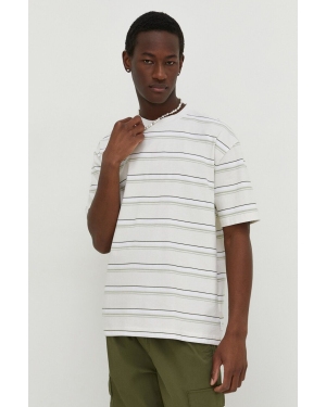 Hollister Co. t-shirt bawełniany męski kolor beżowy wzorzysty