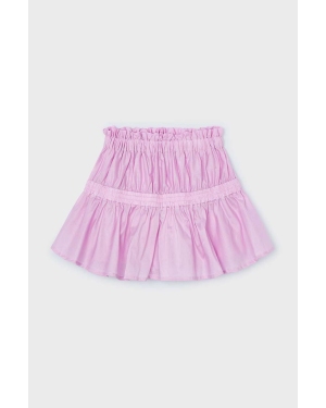 Mayoral spódnica bawełniana dziecięca kolor fioletowy mini rozkloszowana