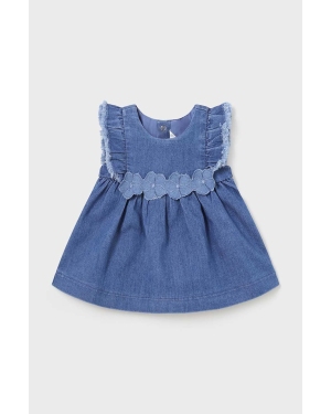 Mayoral Newborn sukienka niemowlęca kolor niebieski mini rozkloszowana