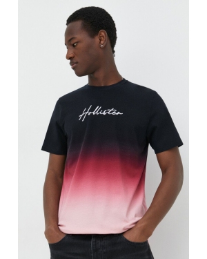 Hollister Co. t-shirt bawełniany męski kolor różowy wzorzysty