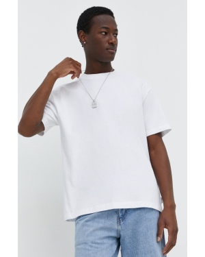 Hollister Co. t-shirt męski kolor biały gładki