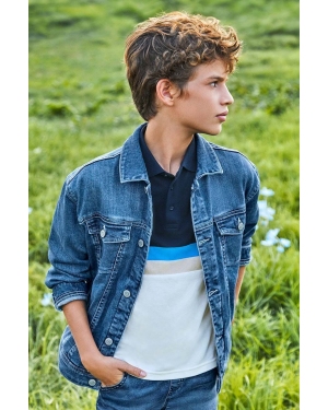 Mayoral kurtka jeansowa dziecięca kolor niebieski