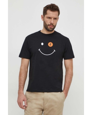 Save The Duck t-shirt bawełniany męski kolor czarny z nadrukiem