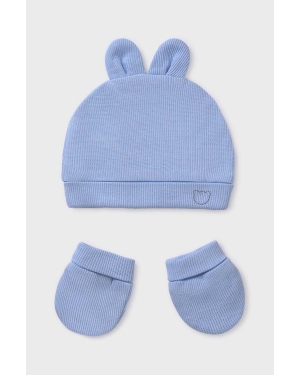 Mayoral Newborn czapka i rękawiczki dziecięce kolor niebieski