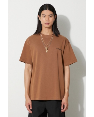 A-COLD-WALL* t-shirt bawełniany męski kolor brązowy z nadrukiem