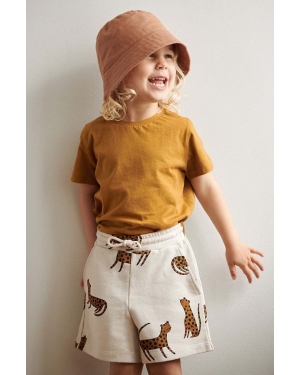 Liewood szorty bawełniane dziecięce Gram Printed Sweatshorts kolor beżowy wzorzyste regulowana talia