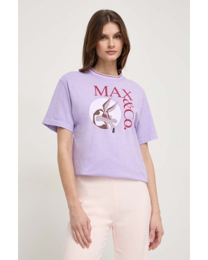 MAX&Co. t-shirt bawełniany x CHUFY damski kolor fioletowy 2418971011200