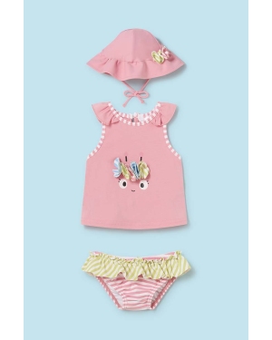 Mayoral Newborn dwuczęściowy strój kąpielowy niemowlęcy kolor różowy