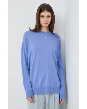 MAX&Co. sweter wełniany damski kolor niebieski lekki