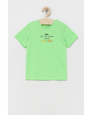 Birba&Trybeyond t-shirt dziecięcy kolor zielony z nadrukiem