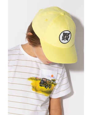 Mayoral czapka dziecięca kolor żółty z cienkiej dzianiny