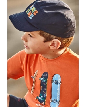 Mayoral czapka dziecięca kolor granatowy z cienkiej dzianiny