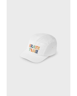 Mayoral czapka dziecięca kolor biały z cienkiej dzianiny
