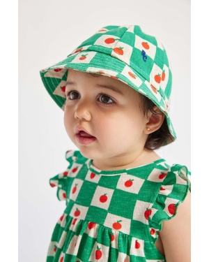 Bobo Choses kapelusz bawełniany niemowlęcy kolor zielony bawełniany