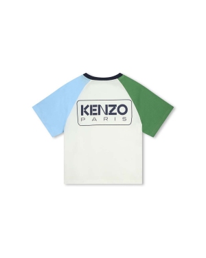 Kenzo Kids t-shirt bawełniany dziecięcy kolor biały z nadrukiem
