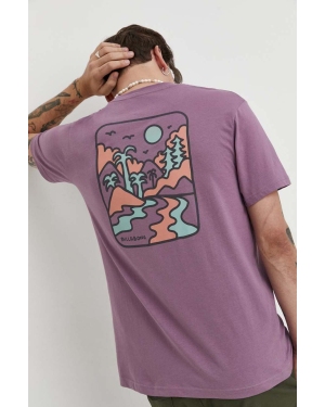 Billabong t-shirt bawełniany BILLABONG X ADVENTURE DIVISION męski kolor fioletowy z nadrukiem