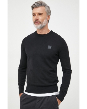 BOSS sweter z domieszką kaszmiru BOSS ORANGE męski kolor czarny lekki 50471343