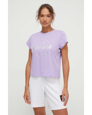 Dkny t-shirt bawełniany damski kolor fioletowy DP3T9563