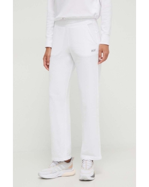 Dkny spodnie dresowe kolor biały gładkie DP3P3406
