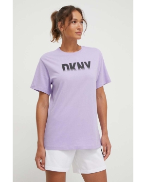Dkny t-shirt bawełniany damski kolor fioletowy DP3T9626