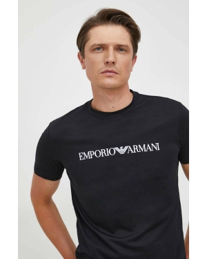 Emporio Armani t-shirt bawełniany kolor granatowy z nadrukiem 8N1TN5 1JPZZ