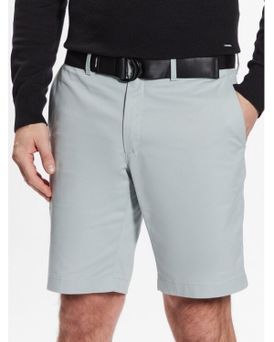 Calvin Klein Szorty materiałowe Modern Twill Slim Short Belt K10K111788 Niebieski Slim Fit