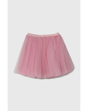 Guess spódnica dziecięca kolor różowy mini rozkloszowana