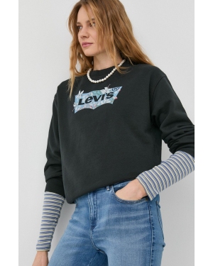 Levi's bluza bawełniana damska kolor czarny z nadrukiem