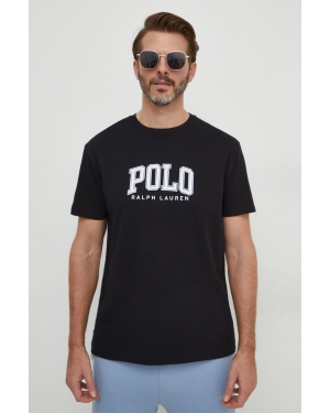 Polo Ralph Lauren t-shirt bawełniany męski kolor czarny z nadrukiem