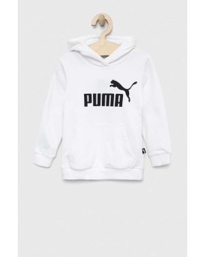 Puma bluza dziecięca ESS Logo Hoodie TR G kolor biały z kapturem z nadrukiem