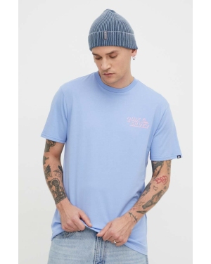 Quiksilver t-shirt bawełniany męski kolor niebieski z nadrukiem