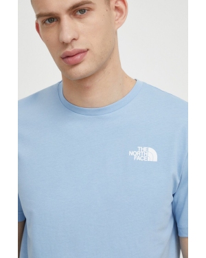 The North Face t-shirt bawełniany męski kolor niebieski z nadrukiem