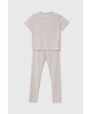 Tommy Hilfiger piżama dziecięca kolor beżowy wzorzysta