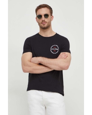 Tommy Hilfiger t-shirt bawełniany męski kolor czarny z nadrukiem MW0MW34390