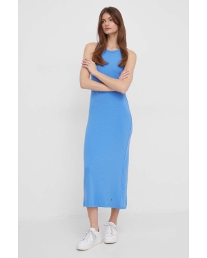 Tommy Hilfiger sukienka kolor niebieski maxi dopasowana WW0WW38838
