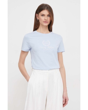 Tommy Hilfiger t-shirt bawełniany damski kolor niebieski WW0WW41761
