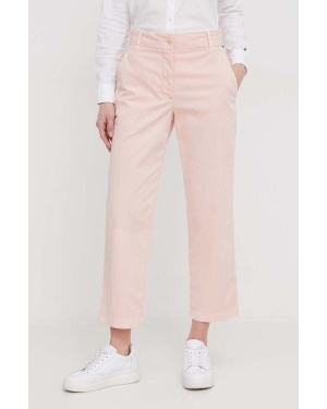 Tommy Hilfiger spodnie damskie kolor różowy proste high waist WW0WW41352