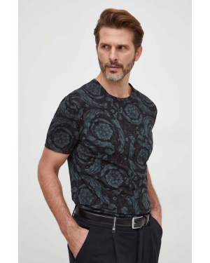 Versace t-shirt męski kolor czarny wzorzysty