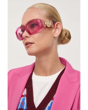 Versace okulary przeciwsłoneczne męskie kolor różowy