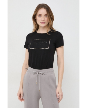 Armani Exchange t-shirt bawełniany damski kolor czarny 3DYT59 YJ3RZ
