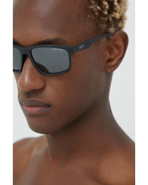 Armani Exchange okulary przeciwsłoneczne męskie kolor czarny