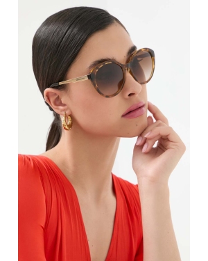 Armani Exchange okulary przeciwsłoneczne damskie kolor brązowy