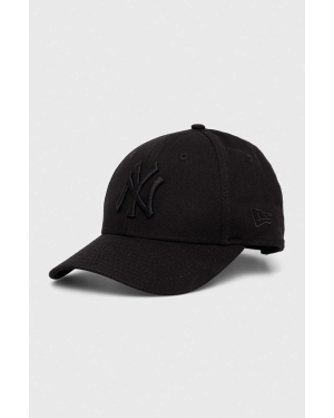 New Era czapka z daszkiem bawełniana dziecięca kolor czarny z aplikacją