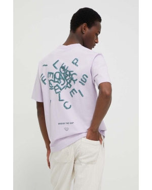 Filling Pieces t-shirt bawełniany męski kolor fioletowy z nadrukiem