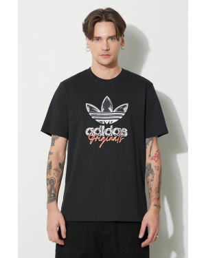 adidas Originals t-shirt bawełniany Supply 3-Stripes Short Sleeve Tee męski kolor czarny z nadrukiem IS0227