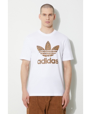 adidas Originals t-shirt bawełniany męski kolor biały z nadrukiem IS2932