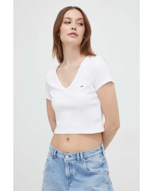 Tommy Jeans t-shirt damski kolor biały DW0DW17384