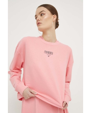 Tommy Jeans bluza damska kolor różowy z nadrukiem DW0DW17796