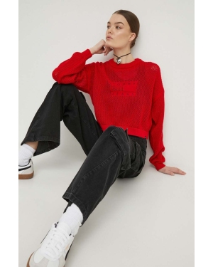 Tommy Jeans sweter bawełniany kolor czerwony
