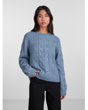 Pieces Sweter 17140372 Niebieski Regular Fit